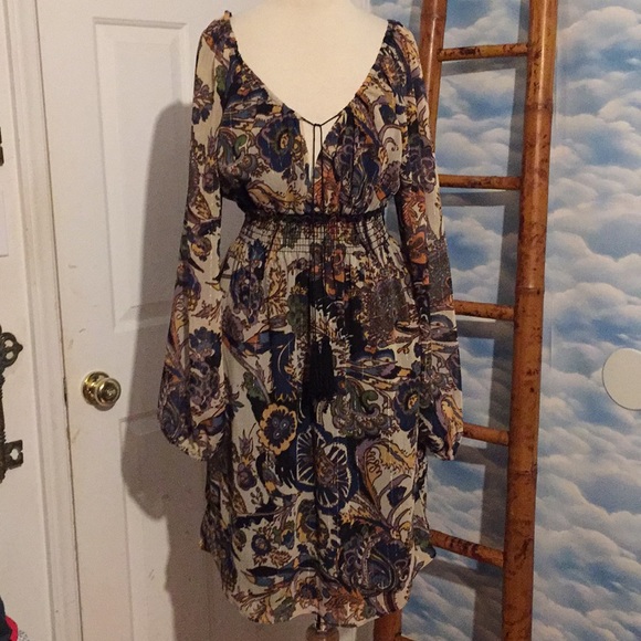 Boston Proper Medium Boho Paisley Dress 